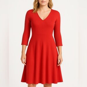 Soft Surroundings Red Long Sleeve Dress